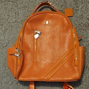 Tote & Carry Textured Orange Backpack